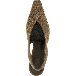 Gray Calfskin Mid Heel Pumps