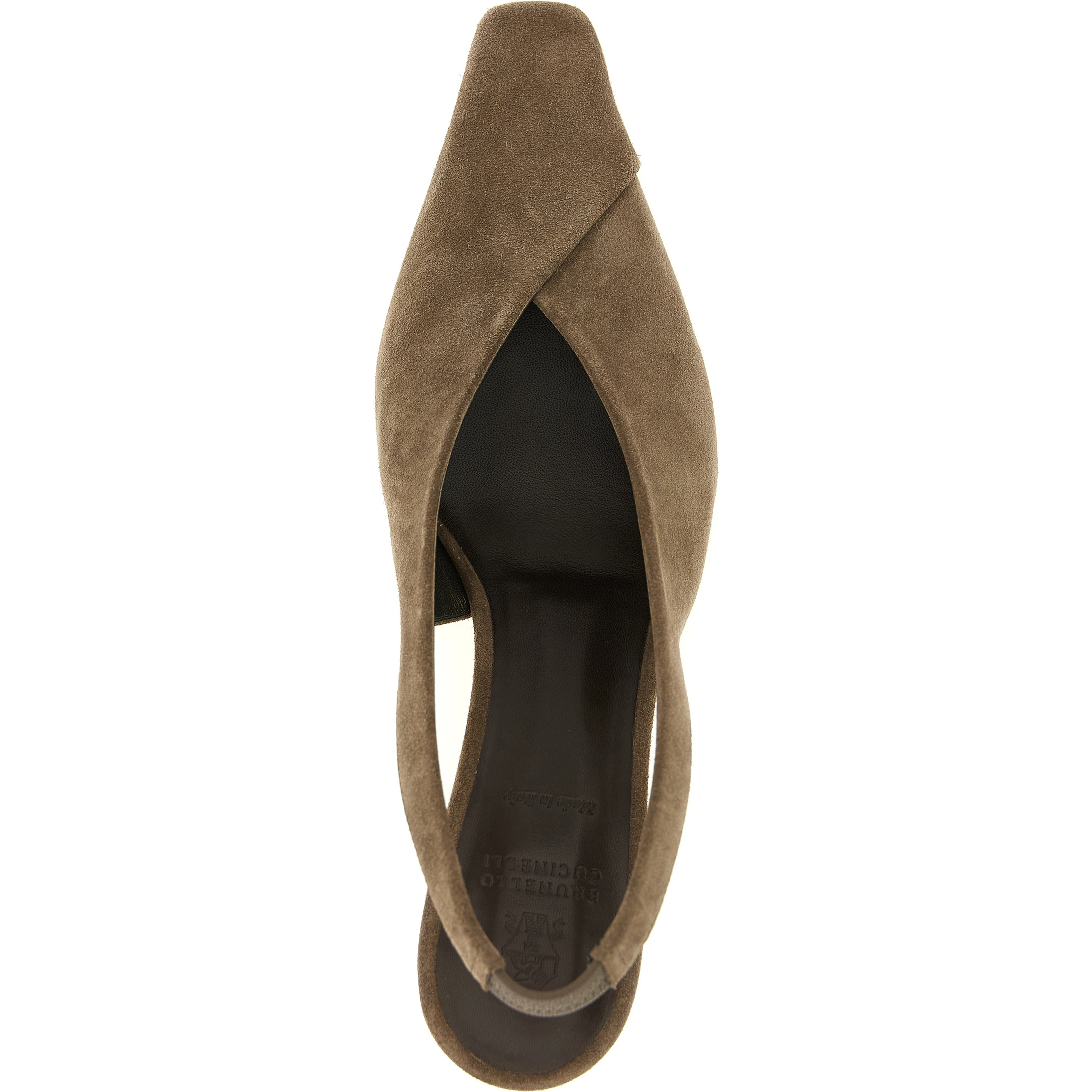 Gray Calfskin Mid Heel Pumps