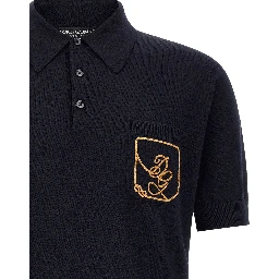 Blue Virgin Wool Polo Shirt