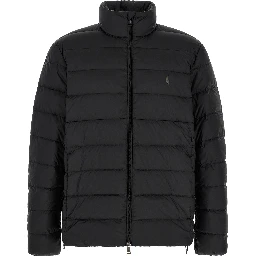 Black Polyester Full-Length Jacket