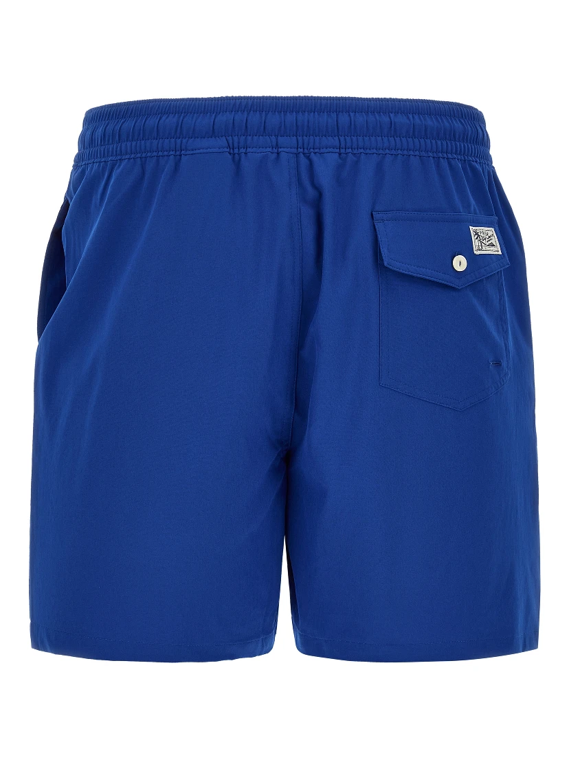 Blue Polyester Swim Shorts