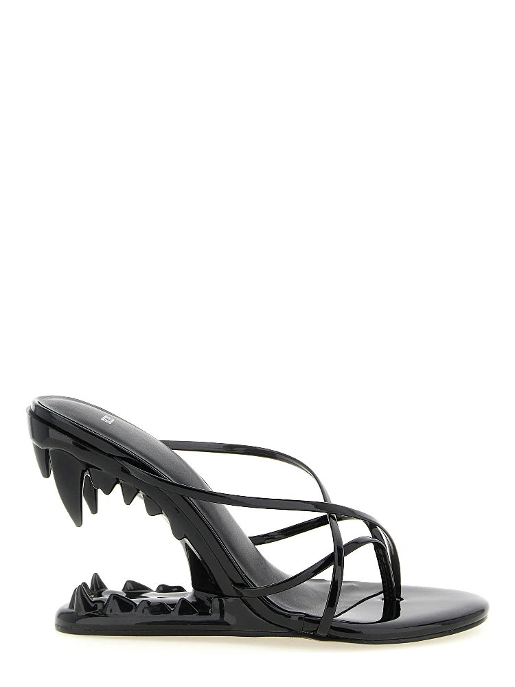 Black Polyethylene Stiletto Heel Sandals