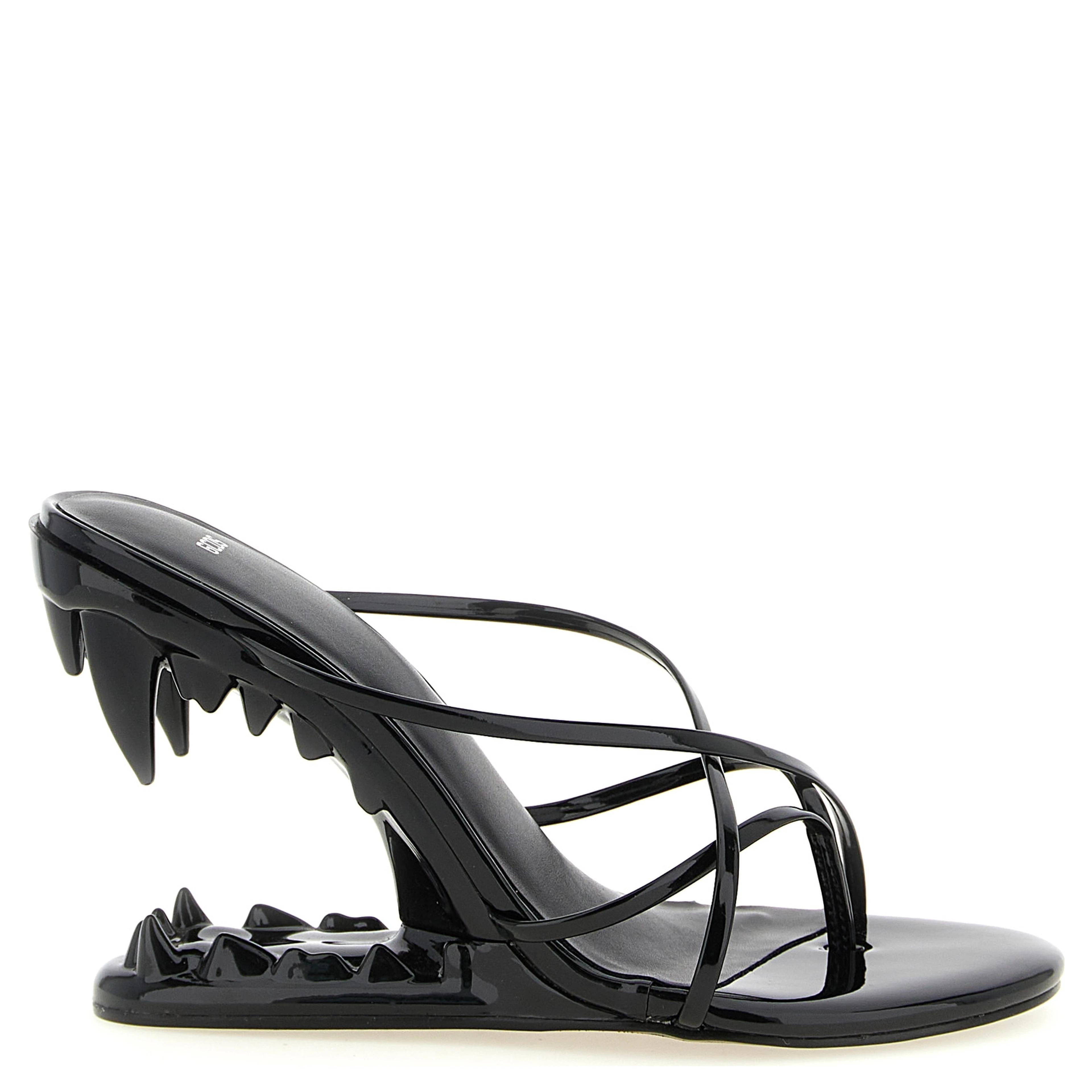 Black Polyethylene Stiletto Heel Sandals