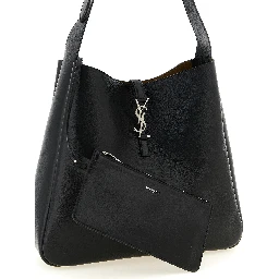 Black Calfskin Shoulder Bag