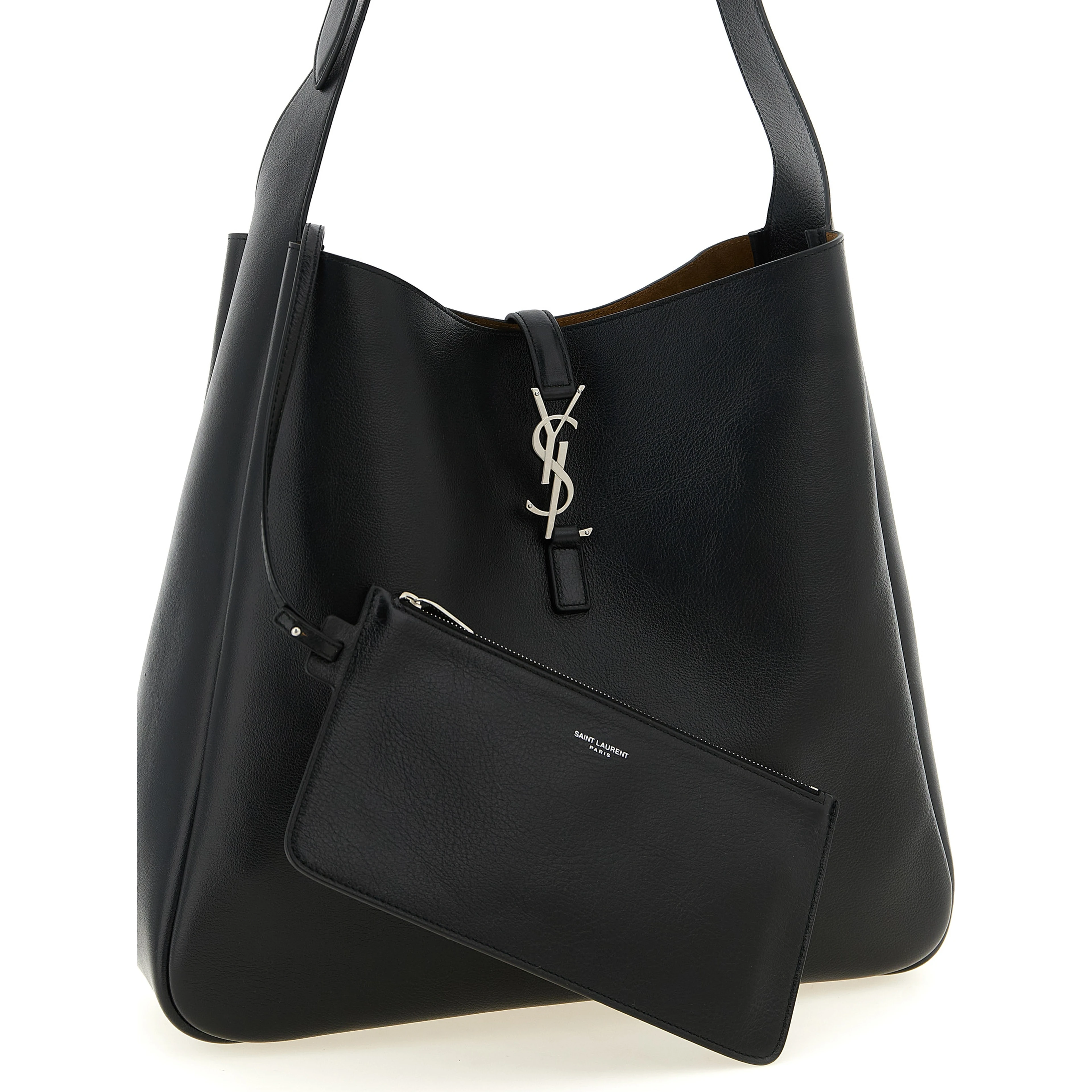 Black Calfskin Shoulder Bag