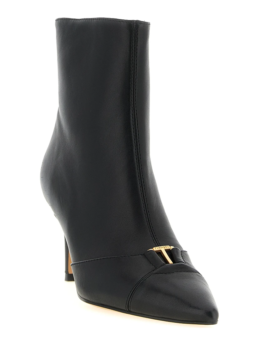 Black Leather Ankle Boots