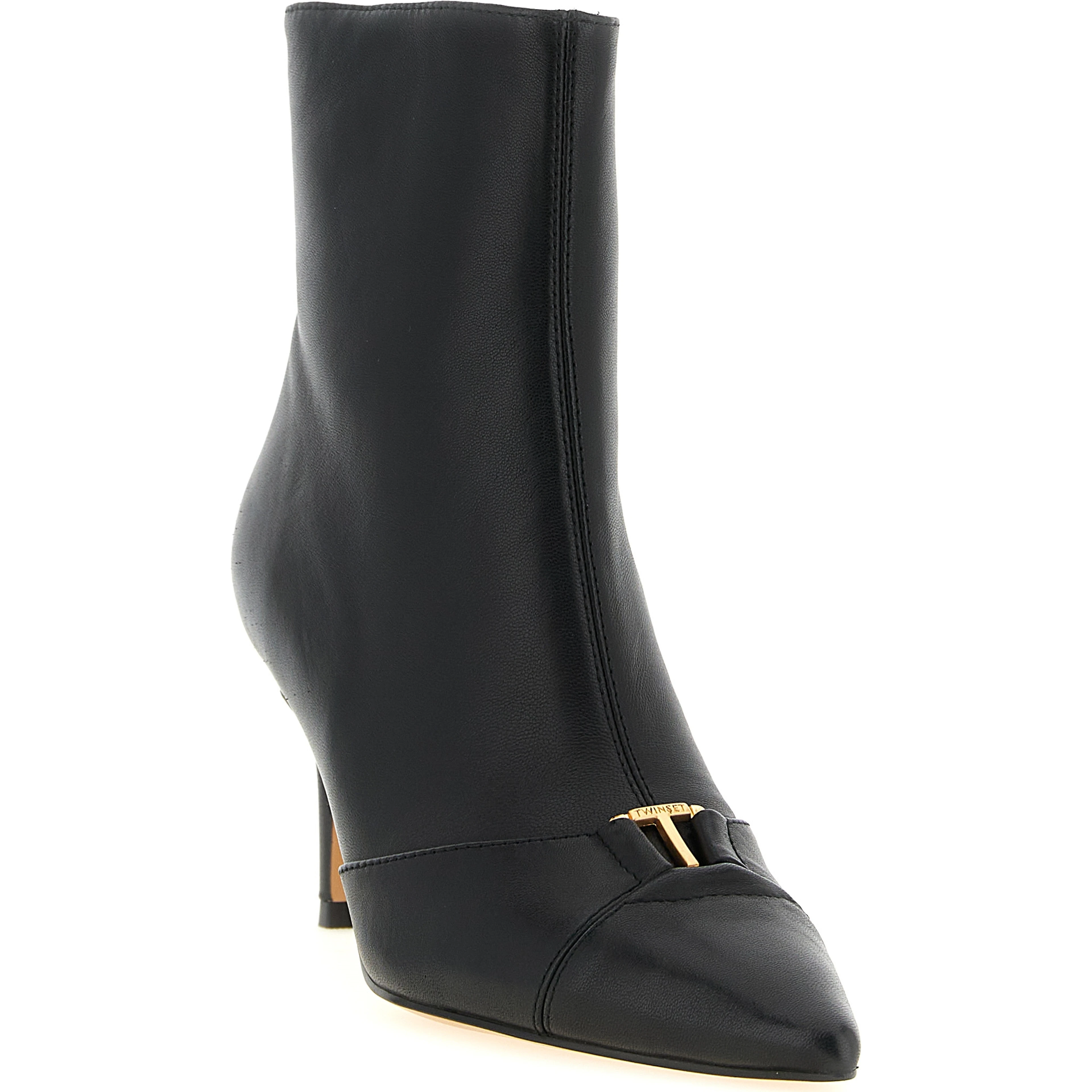 Black Leather Ankle Boots