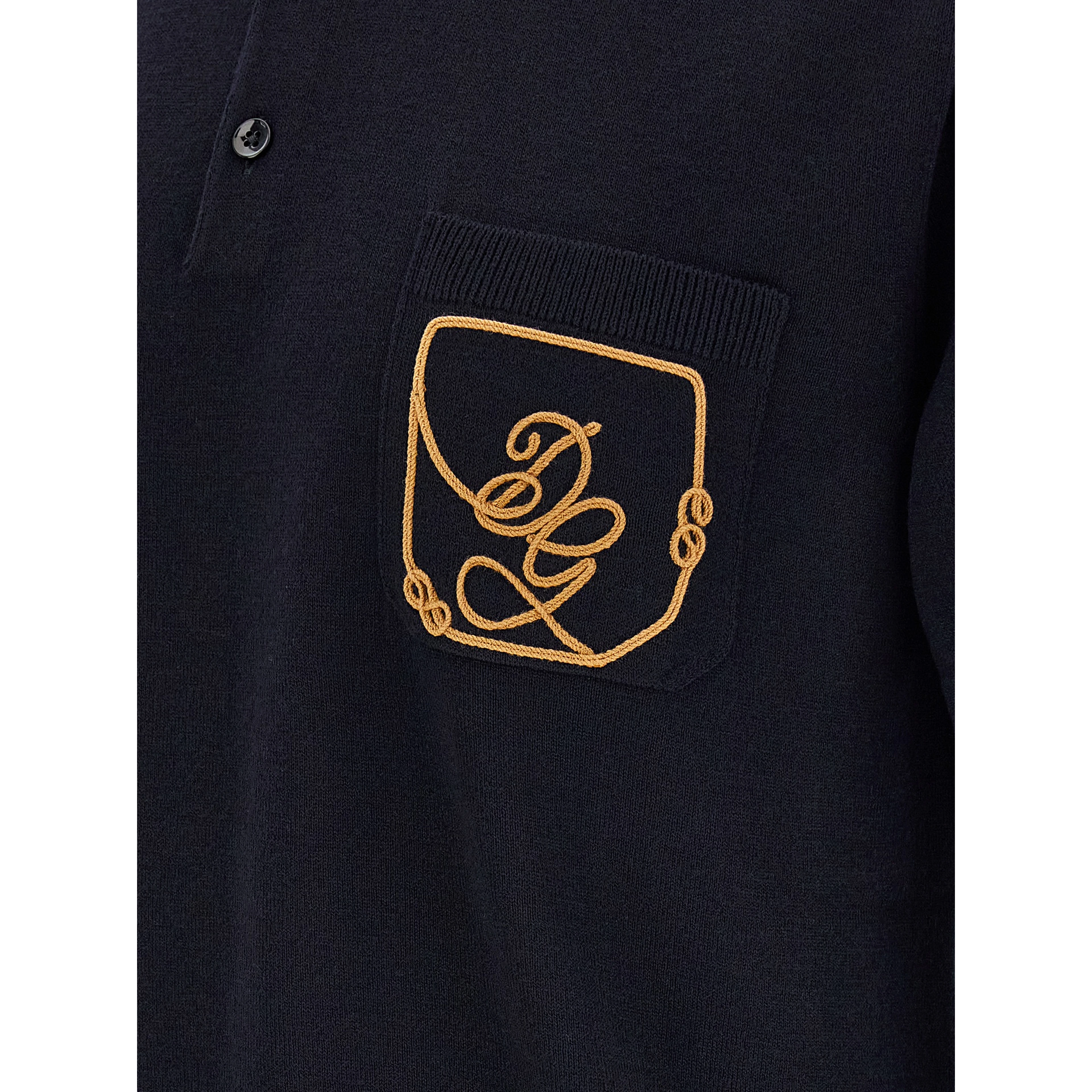 Blue Virgin Wool Polo Shirt