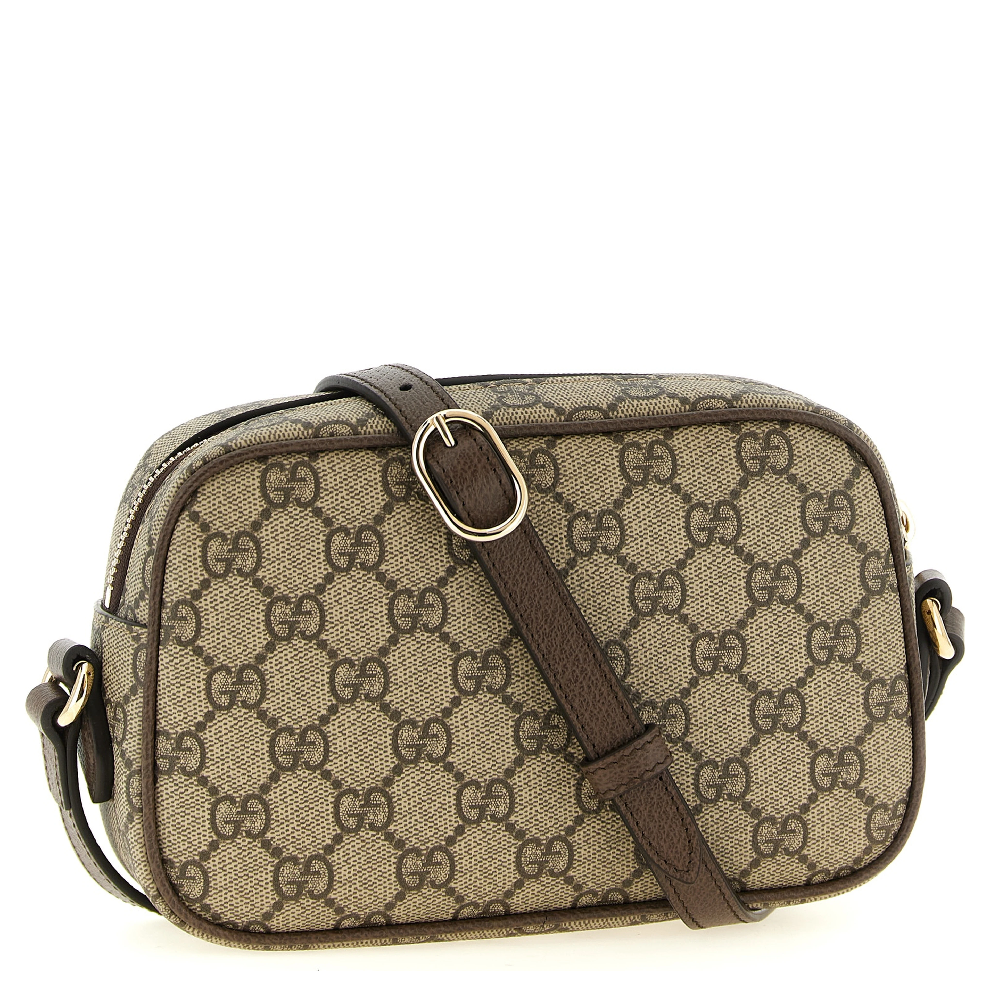 Brown Polyethylene Crossbody Bag