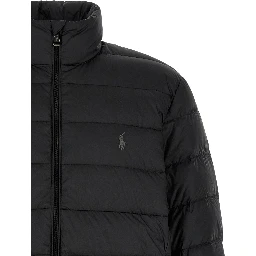 Black Polyester Full-Length Jacket
