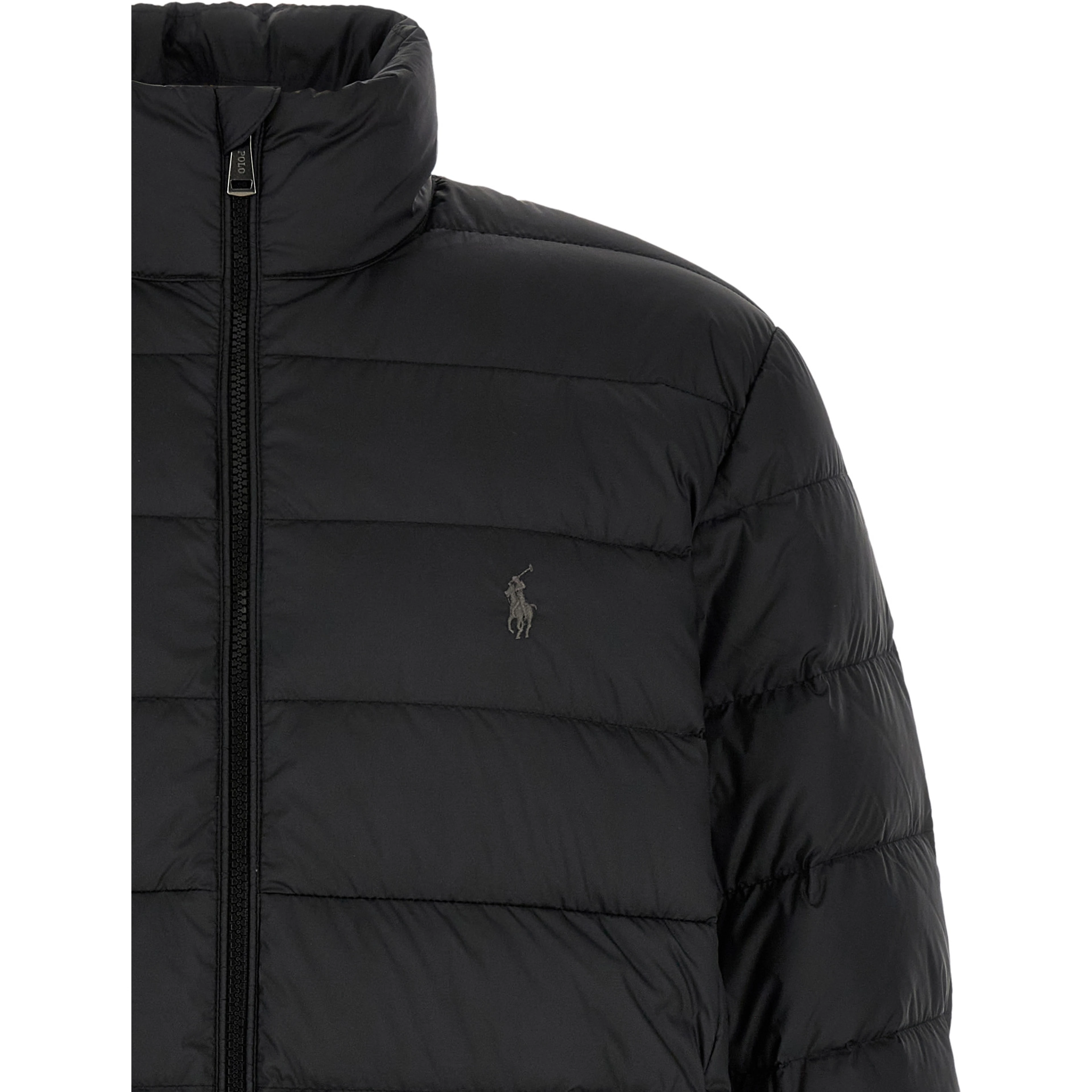 Black Polyester Full-Length Jacket