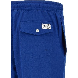 Blue Polyester Swim Shorts