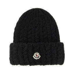 Black Alpaca Leather Beanie
