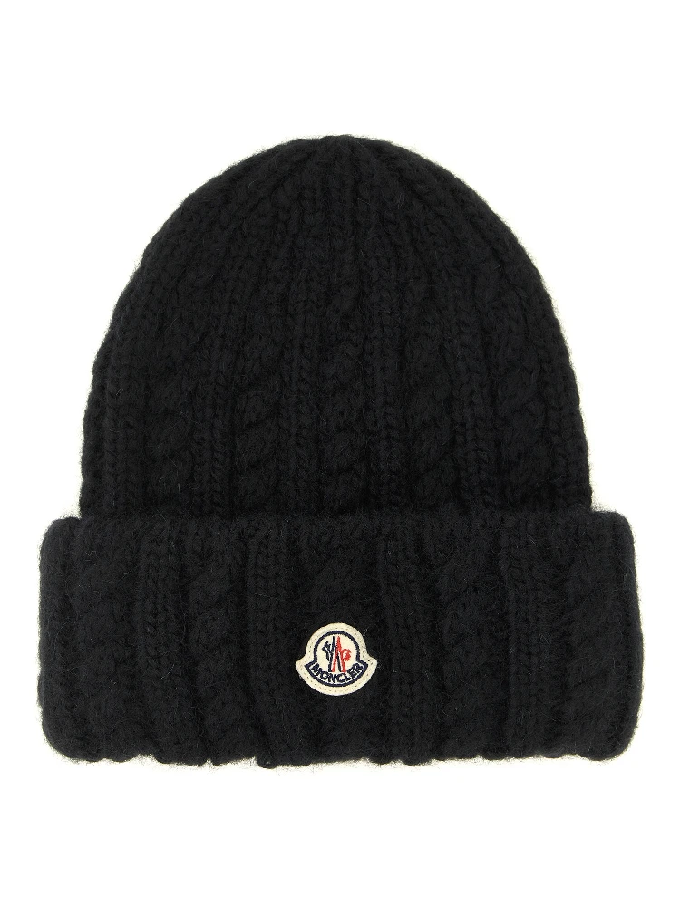 Black Alpaca Leather Beanie