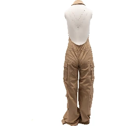 Women Beige Jumpsuit with an open back