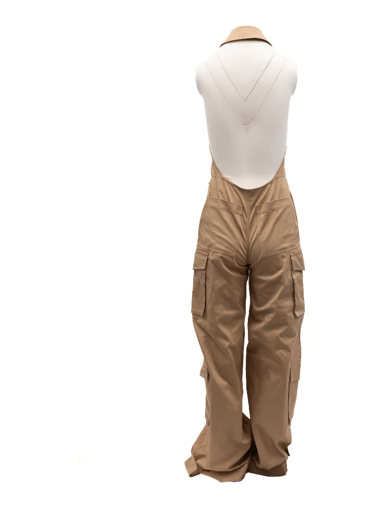 Women Beige Jumpsuit with an open back alternative