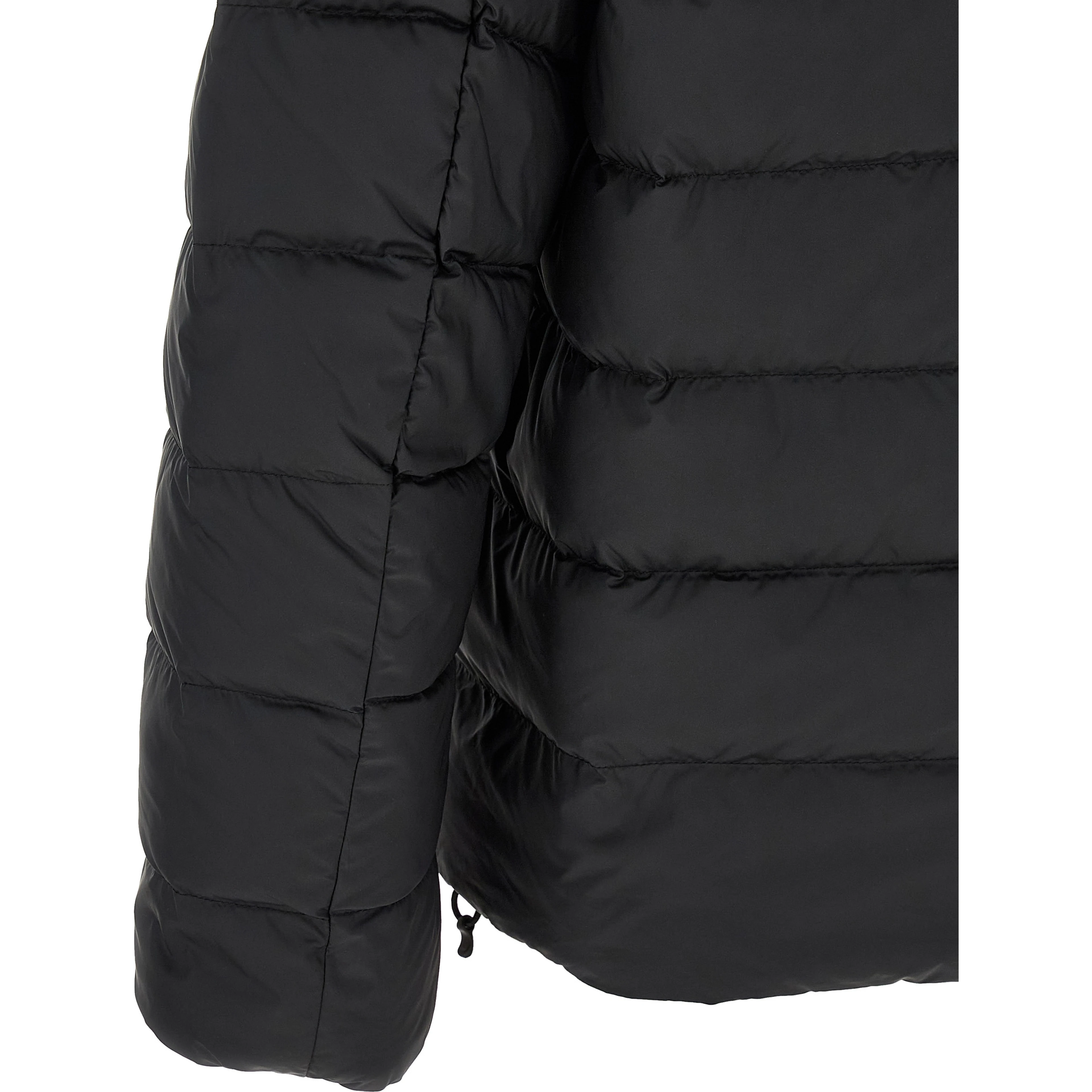 Black Polyester Full-Length Jacket