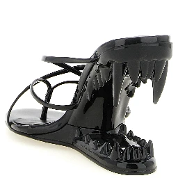 Black Polyethylene Stiletto Heel Sandals