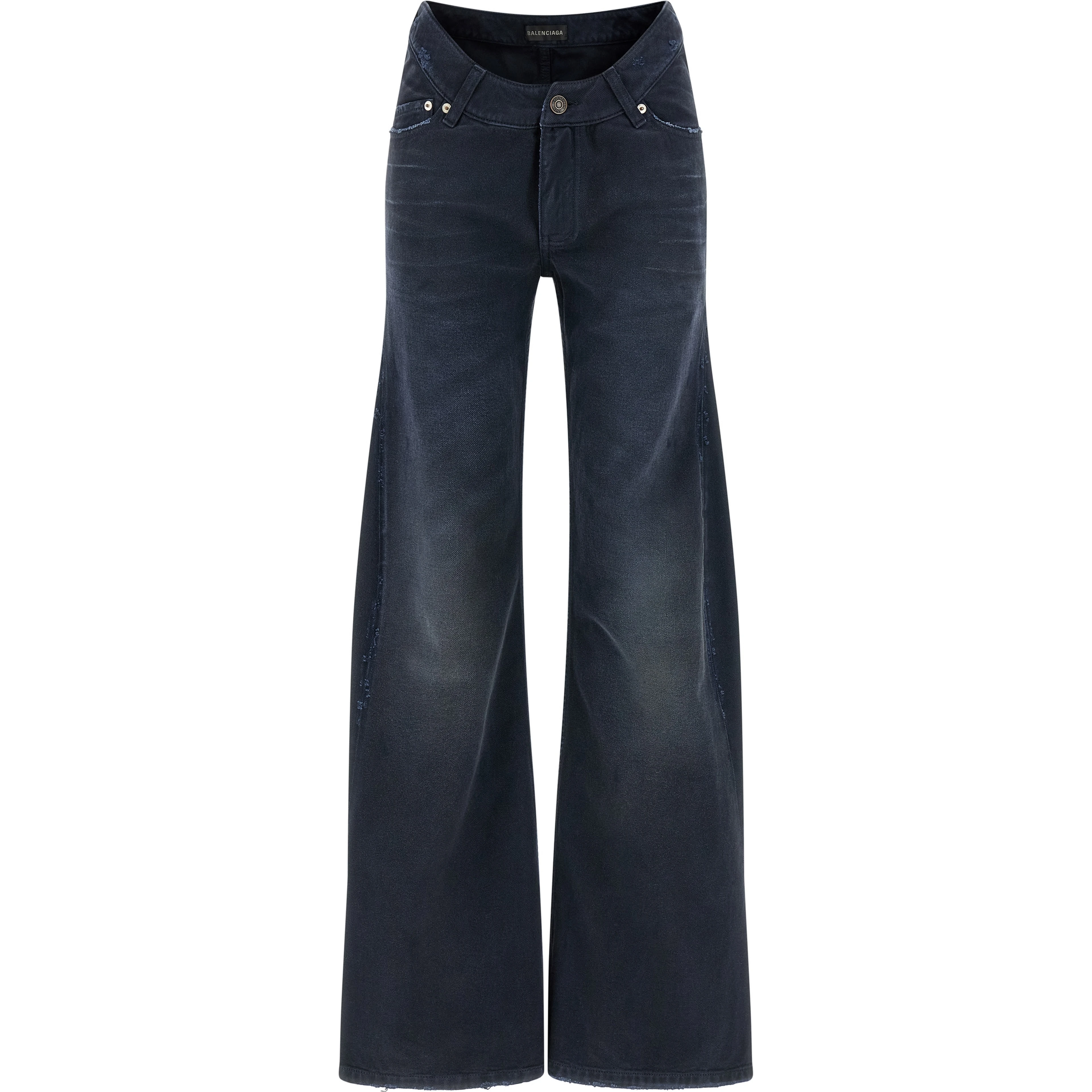 Blue Cotton Flared Jeans