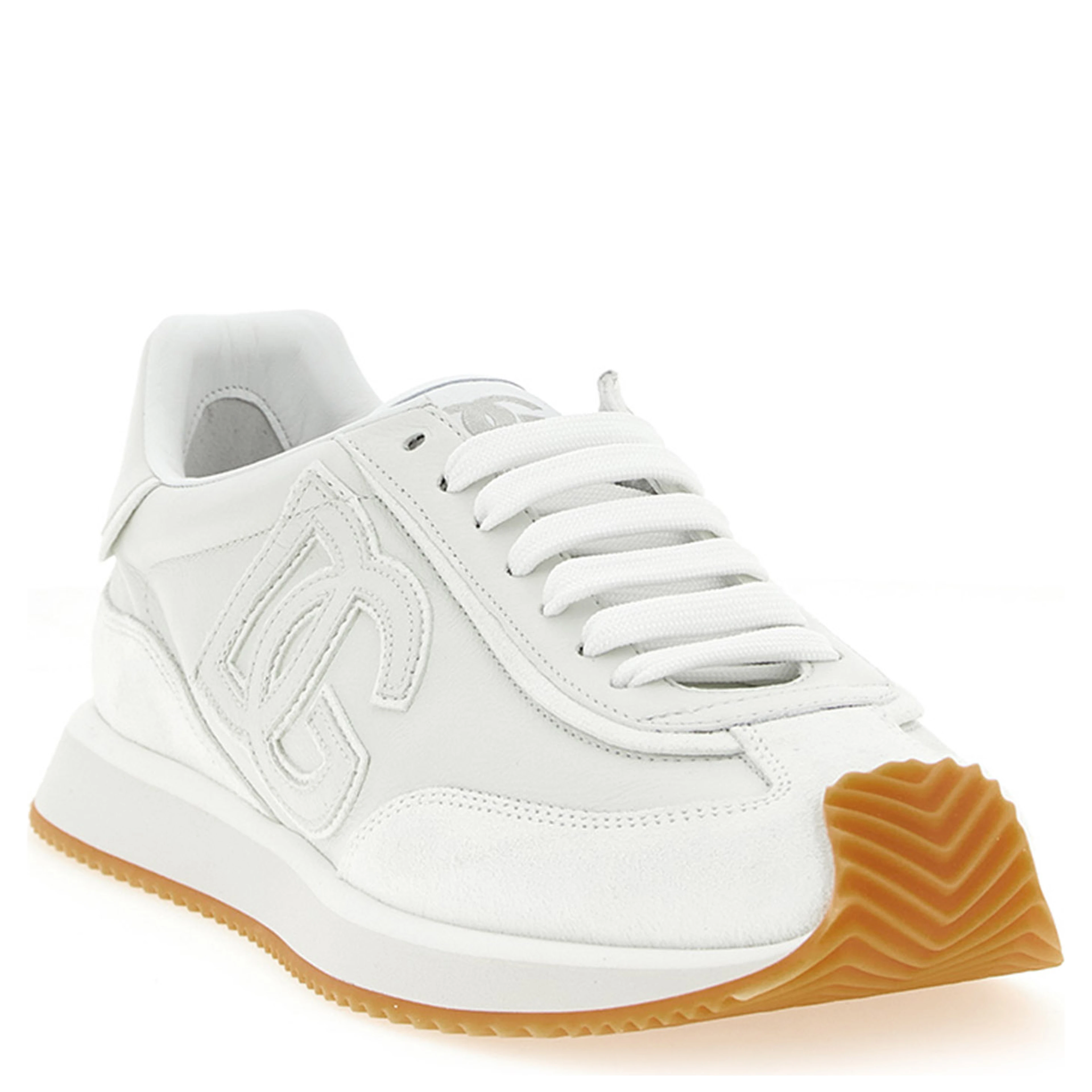 White Calfskin Low Top Sneakers