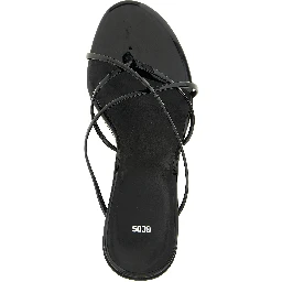 Black Polyethylene Stiletto Heel Sandals