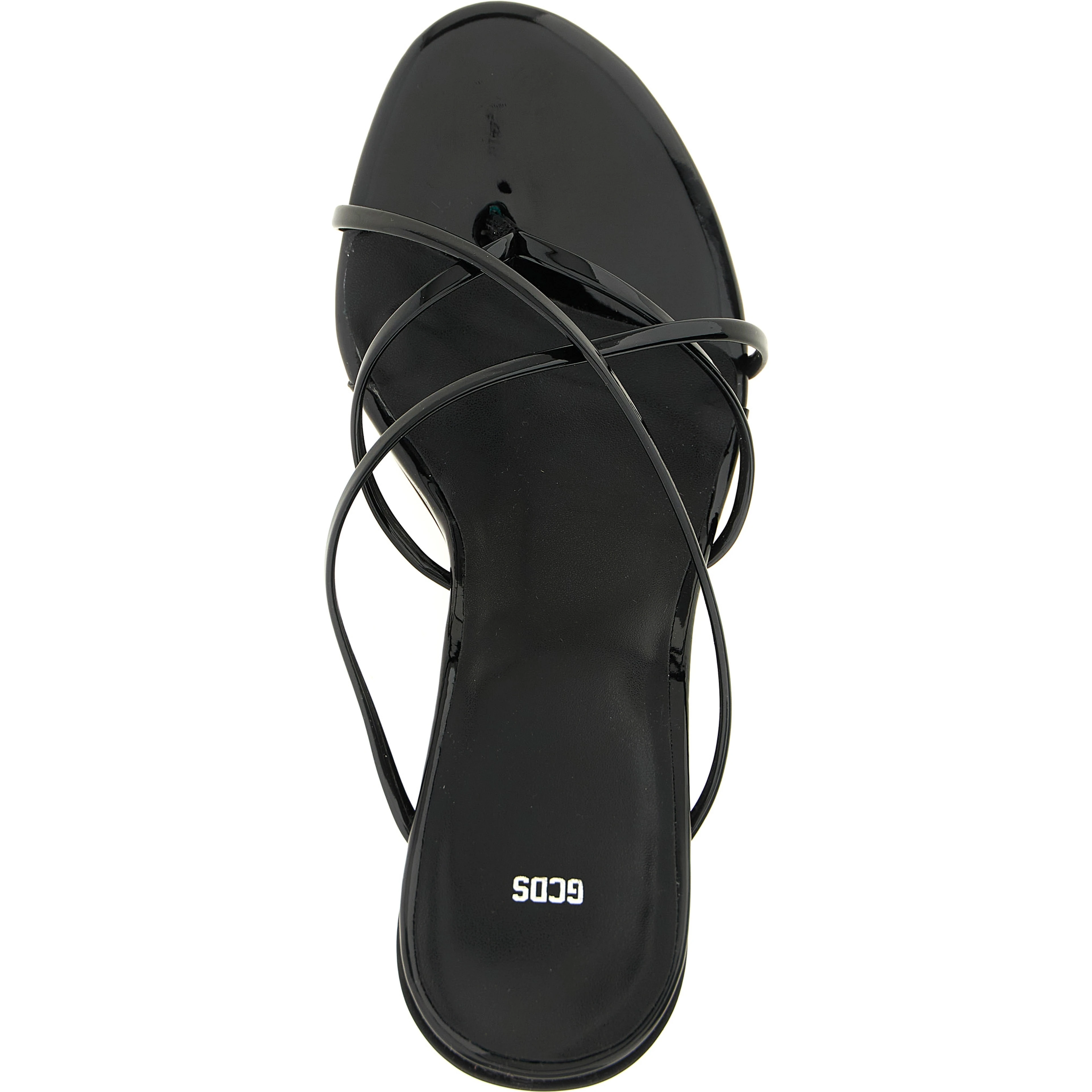 Black Polyethylene Stiletto Heel Sandals