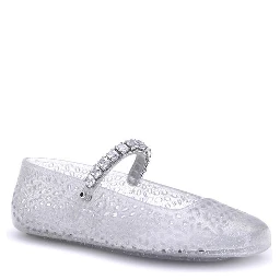 White Polyurethane Ballet Flats