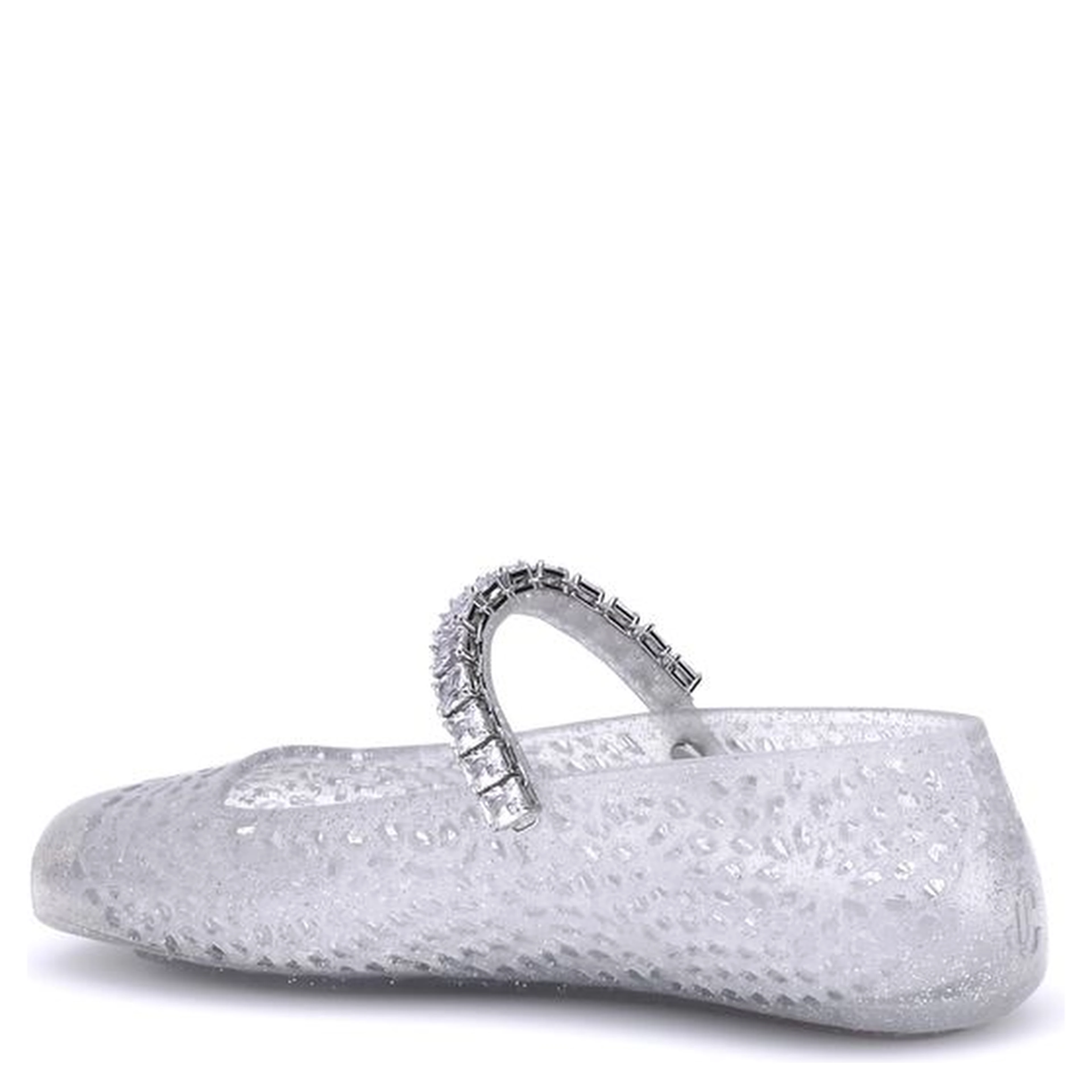 White Polyurethane Ballet Flats