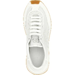 White Calfskin Low Top Sneakers