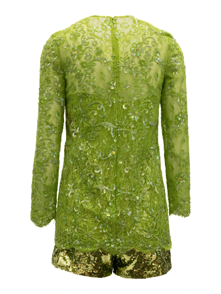 Women Green Sequin Jumpsuit
