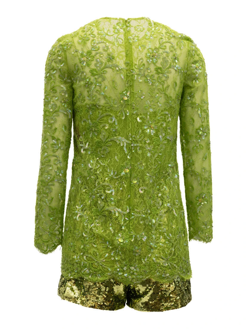 Women Green Sequin Jumpsuit