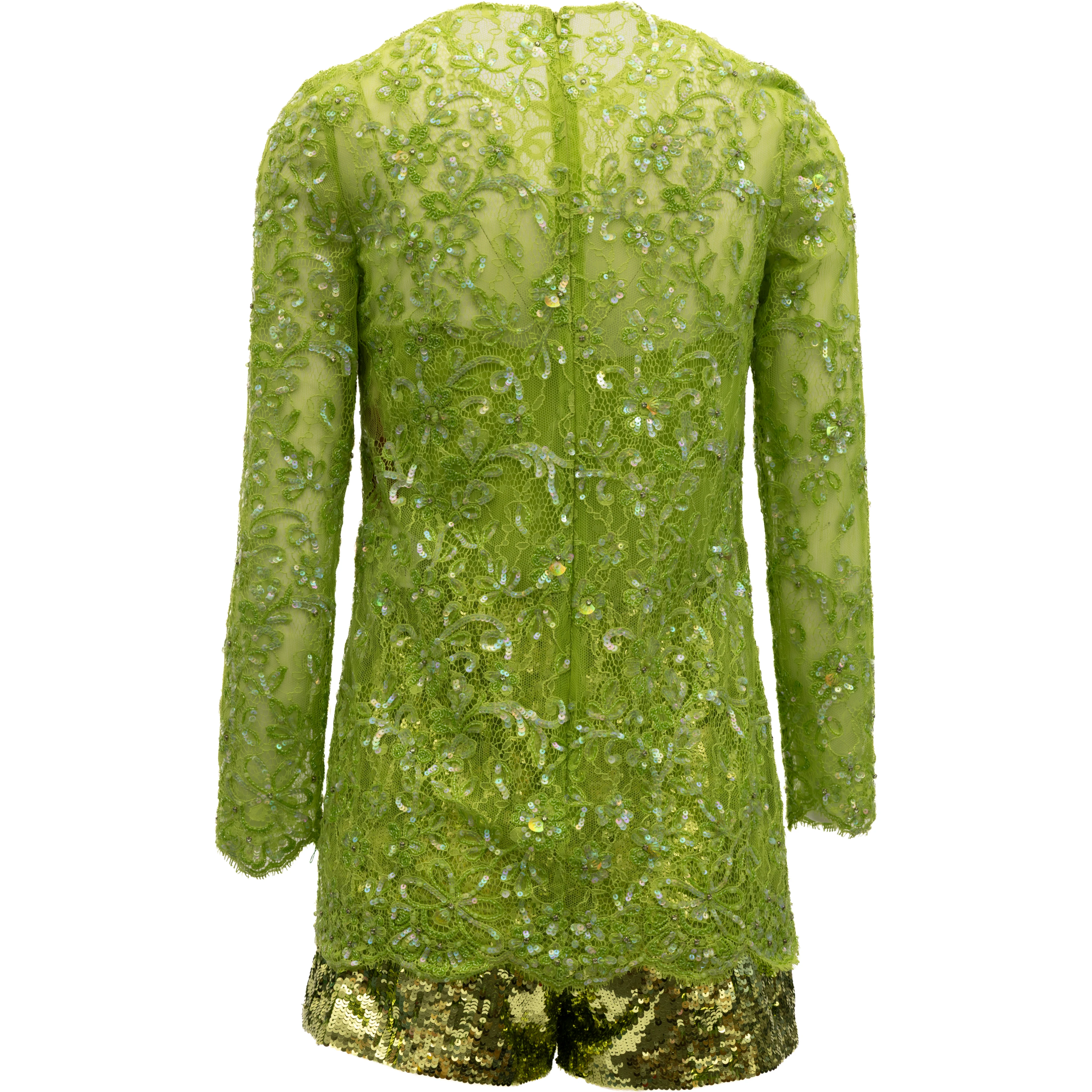 Women Green Sequin Jumpsuit