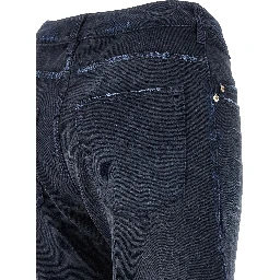 Blue Cotton Flared Jeans