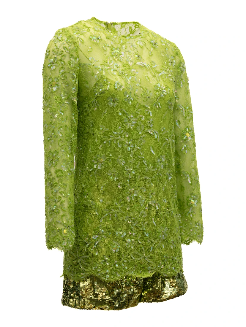 Women Green Sequin Jumpsuit
