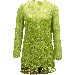 Women Green Sequin Jumpsuit