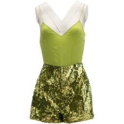 Women Green Sequin Jumpsuit