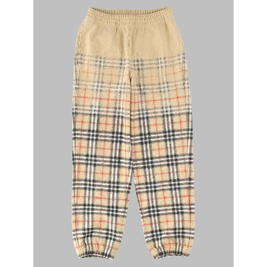 pantalone track con stampa check