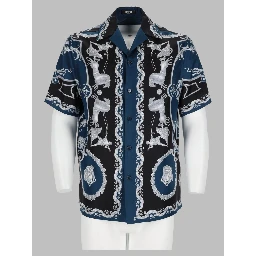 camicia in seta stampa baroque