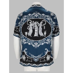 camicia in seta stampa baroque