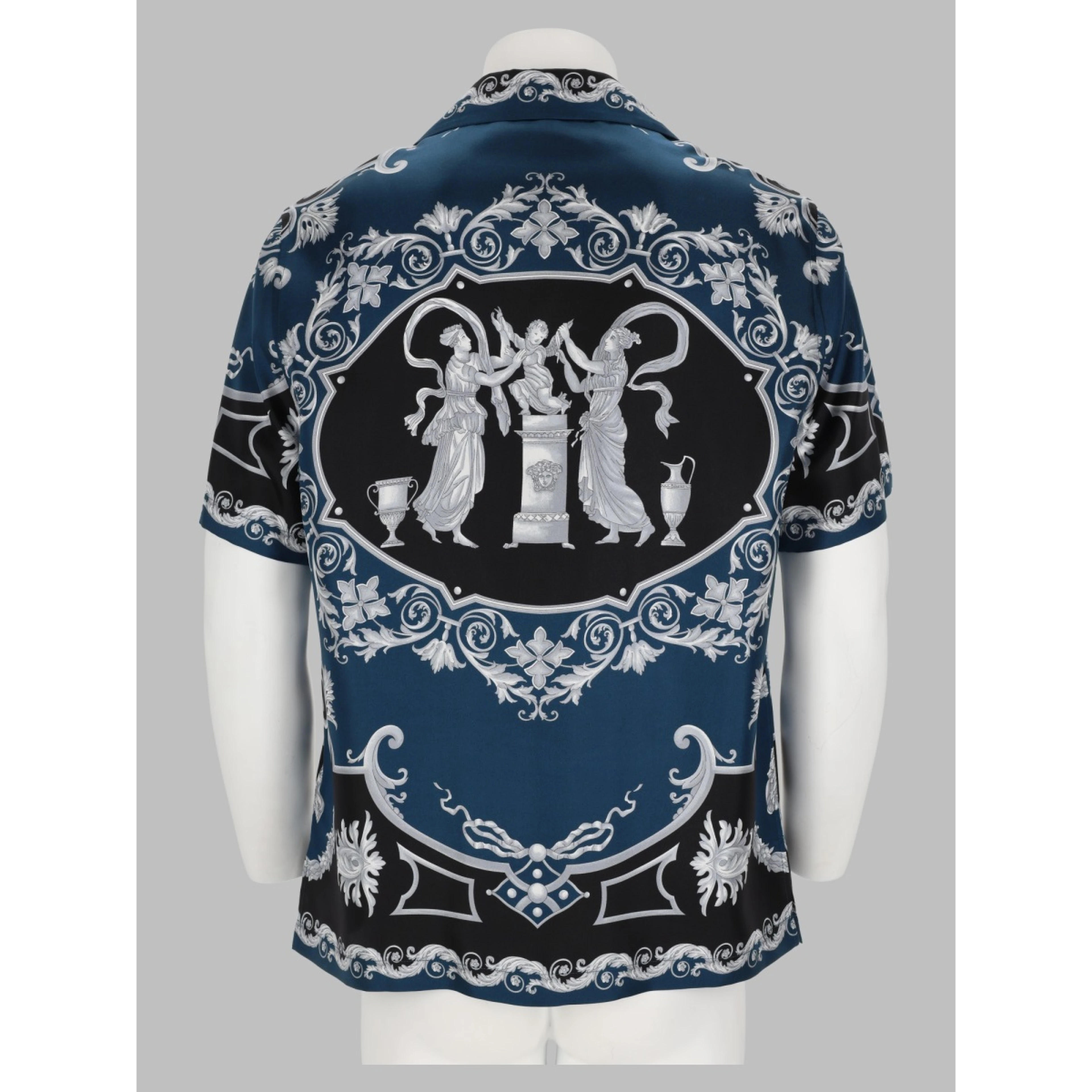 camicia in seta stampa baroque