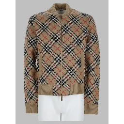maglia con zip e stampa check