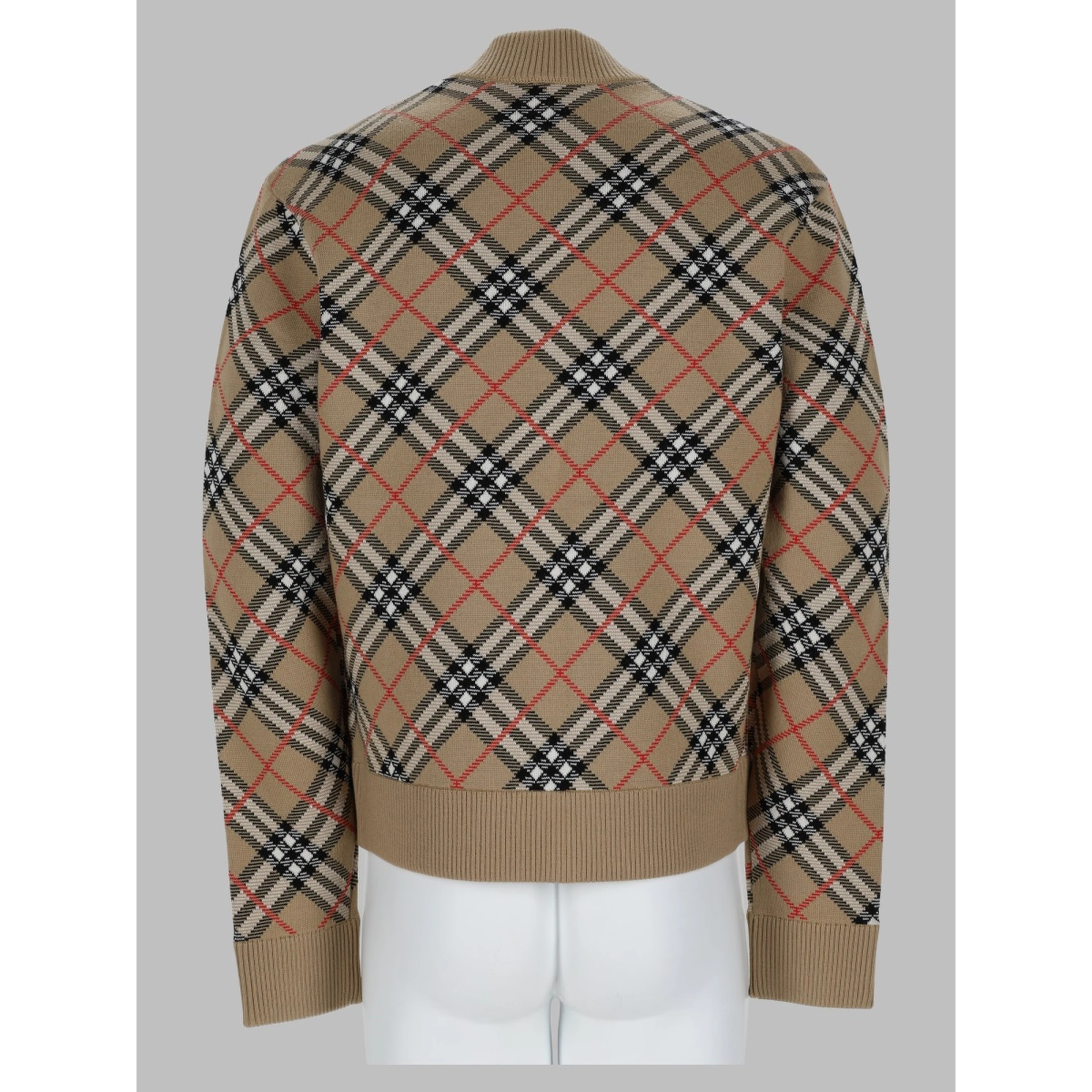 maglia con zip e stampa check