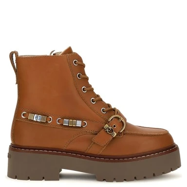 Brown Calf Leather Bos Taurus Lace-Up Boots