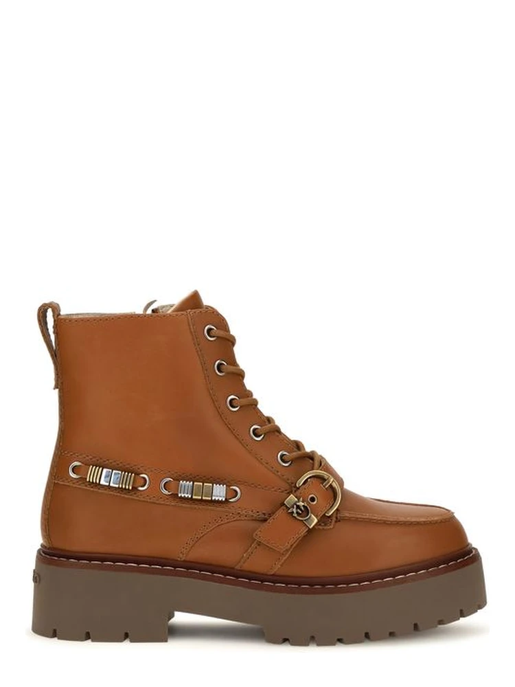 Brown Calf Leather Bos Taurus Lace-Up Boots