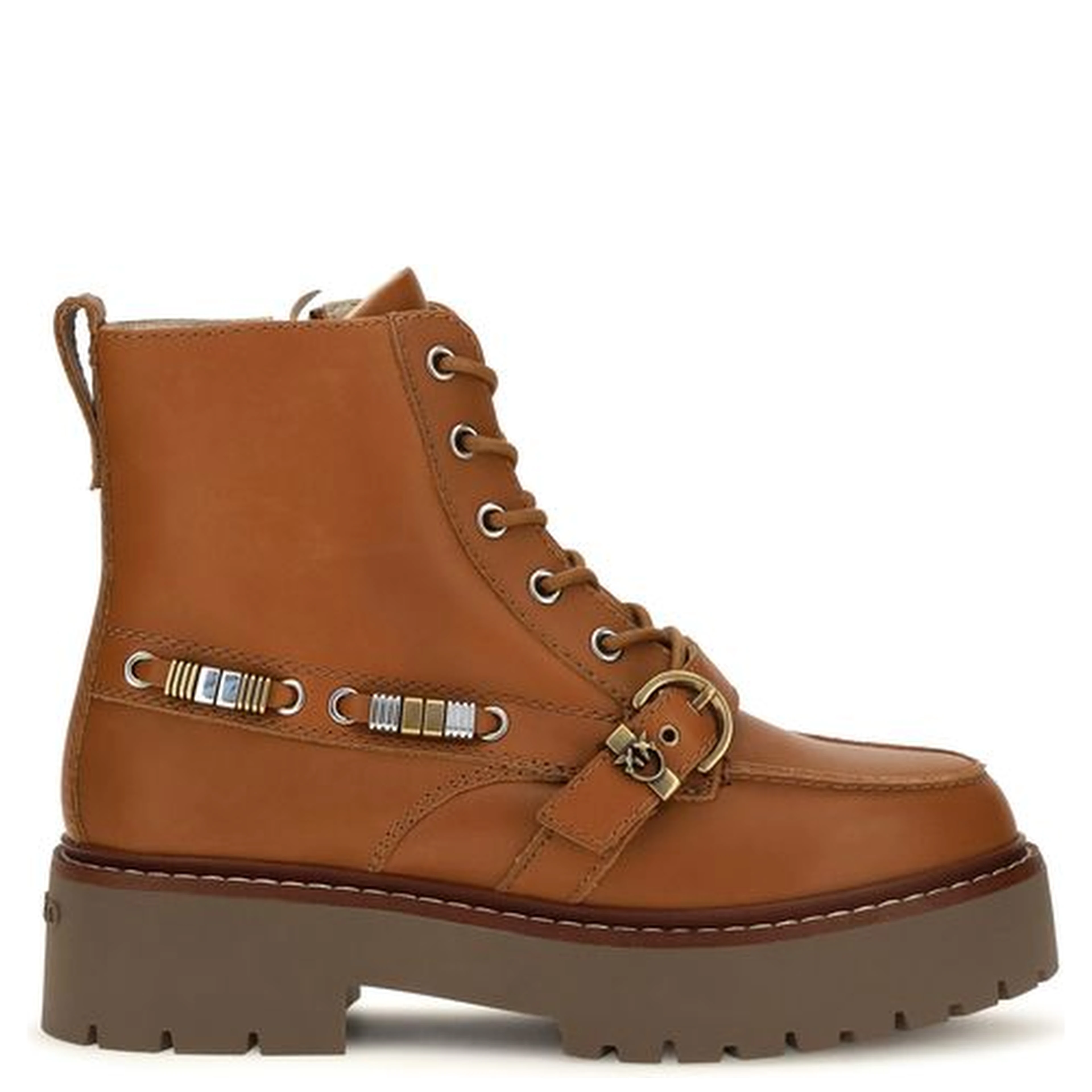 Brown Calf Leather Bos Taurus Lace-Up Boots