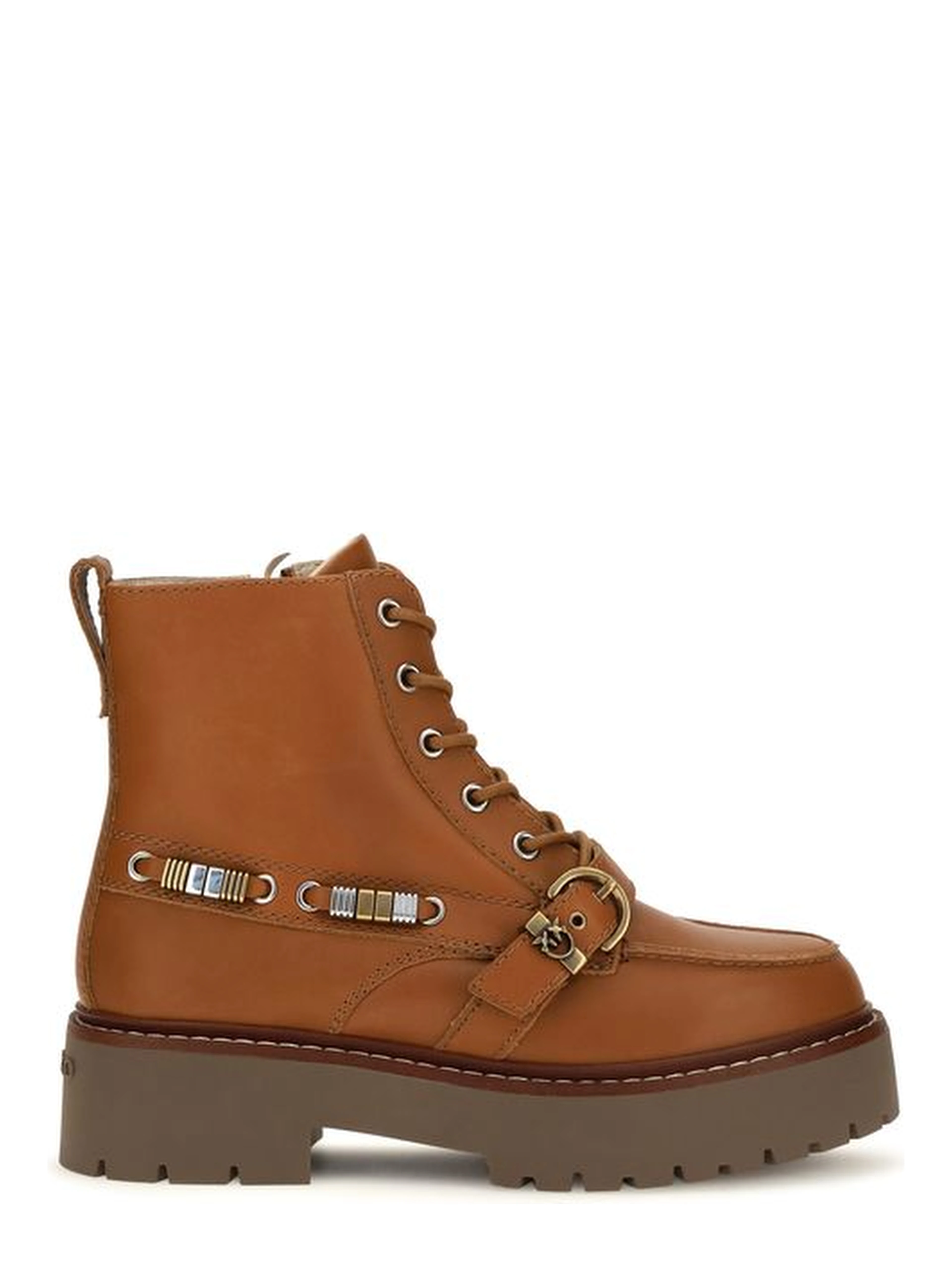 Brown Calf Leather Bos Taurus Lace-Up Boots