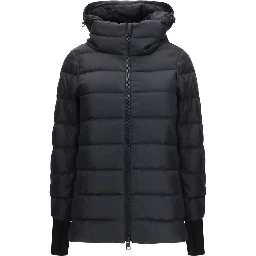 Black Polyester Full-Length Jacket