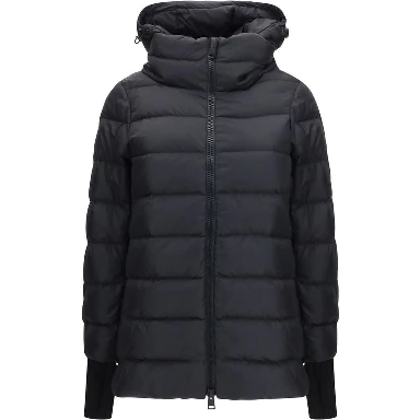 Black Polyester Full-Length Jacket