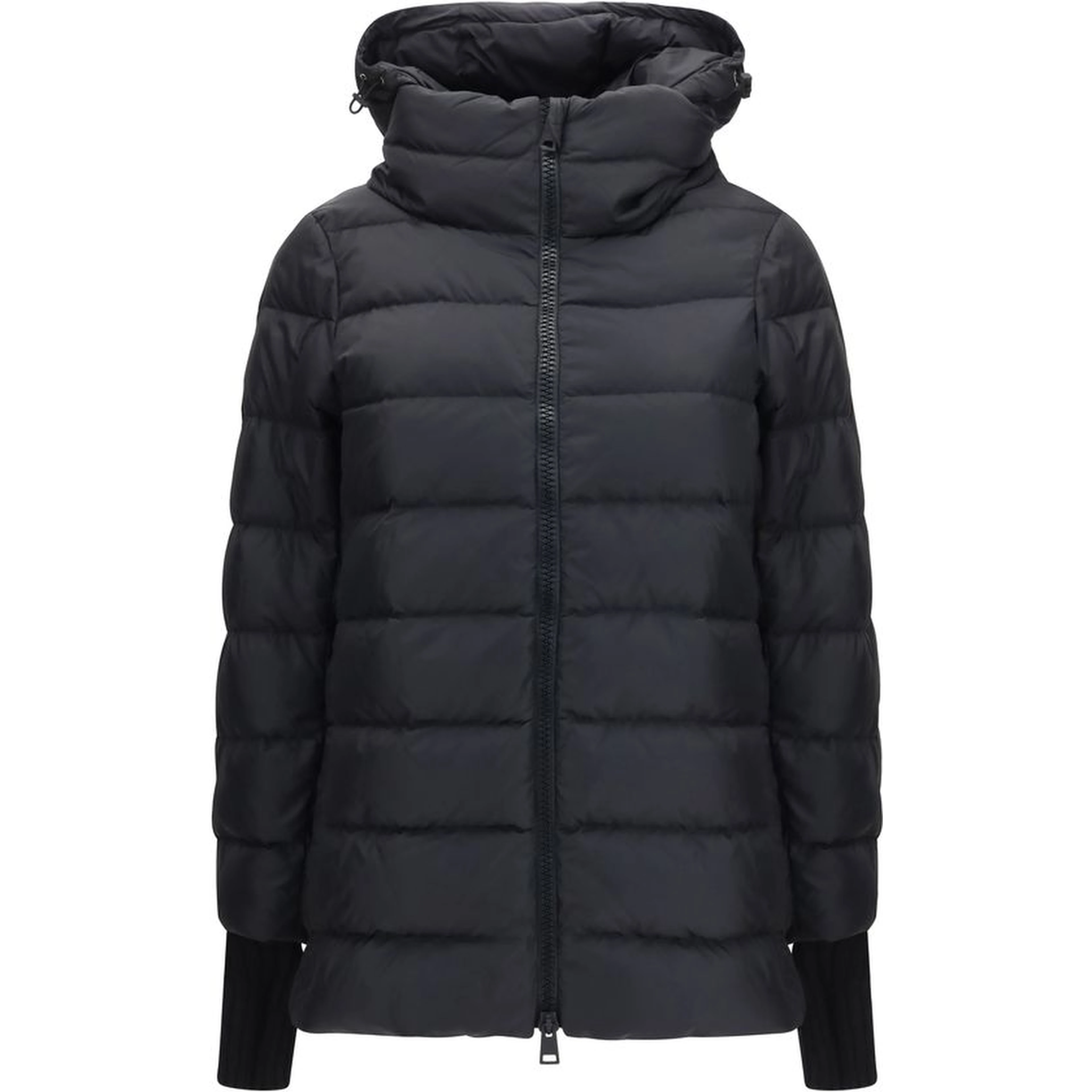 Black Polyester Full-Length Jacket