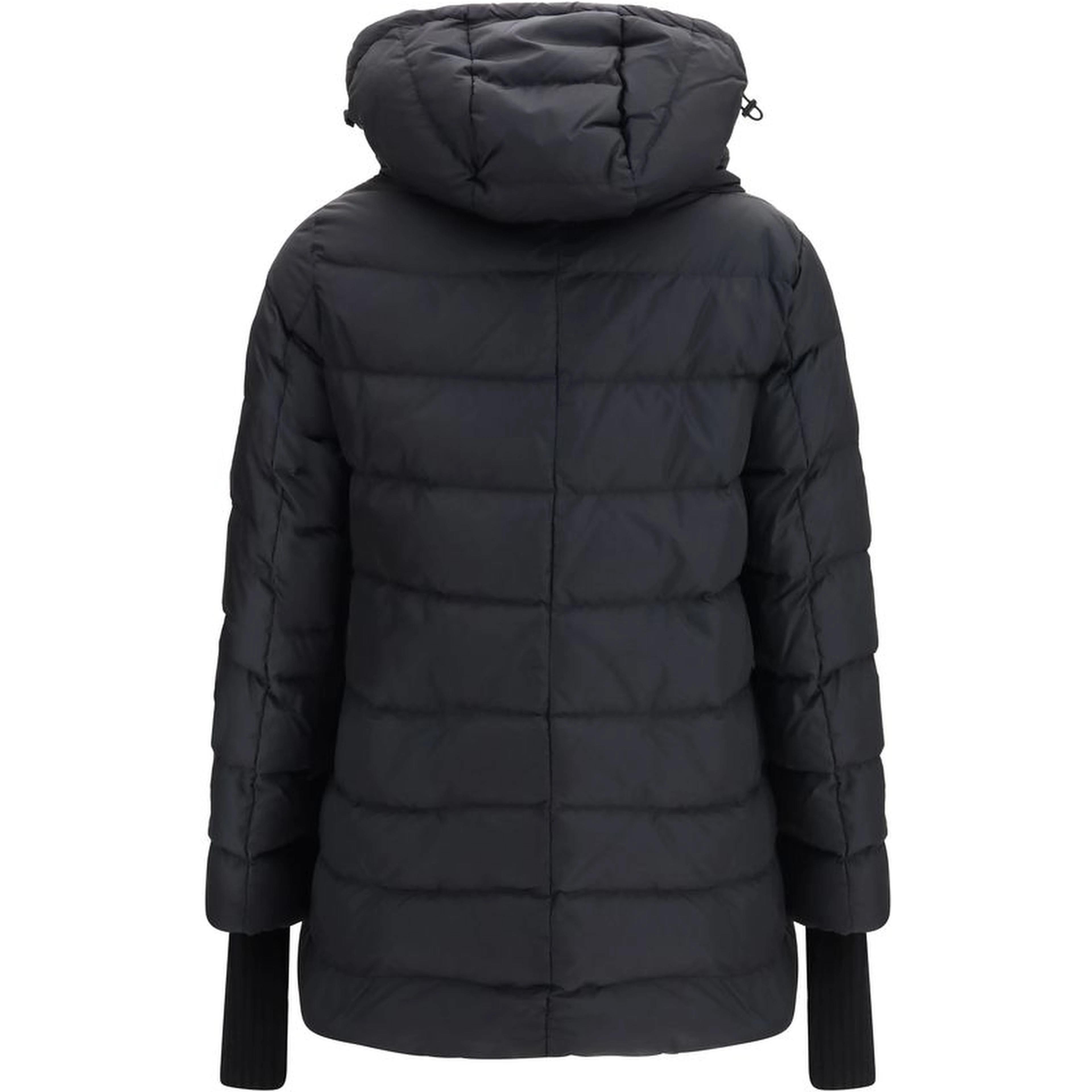 Black Polyester Full-Length Jacket